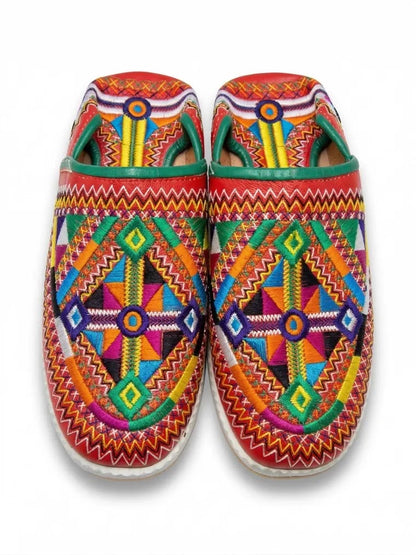 Handcrafted Moroccan Leather Babouches – Colorful Embroidered Traditional Slippers
