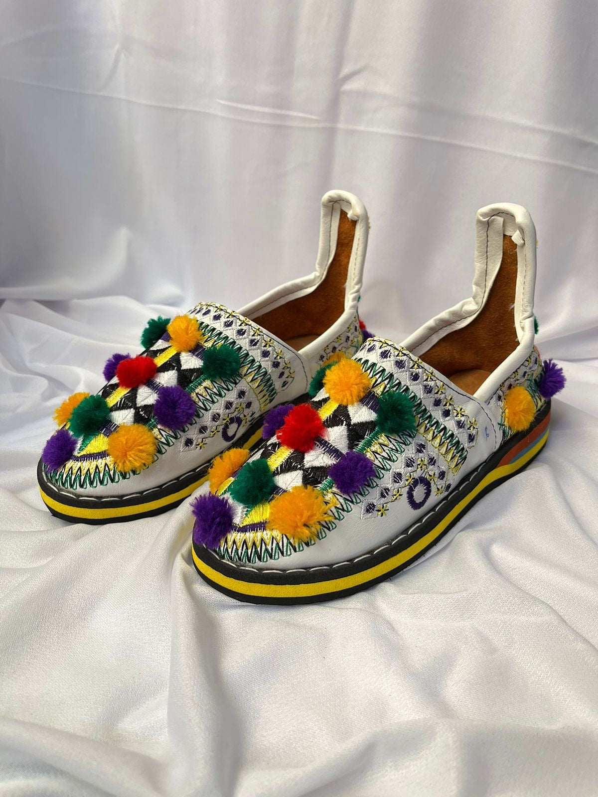 Colorful handmade Moroccan babouche slippers