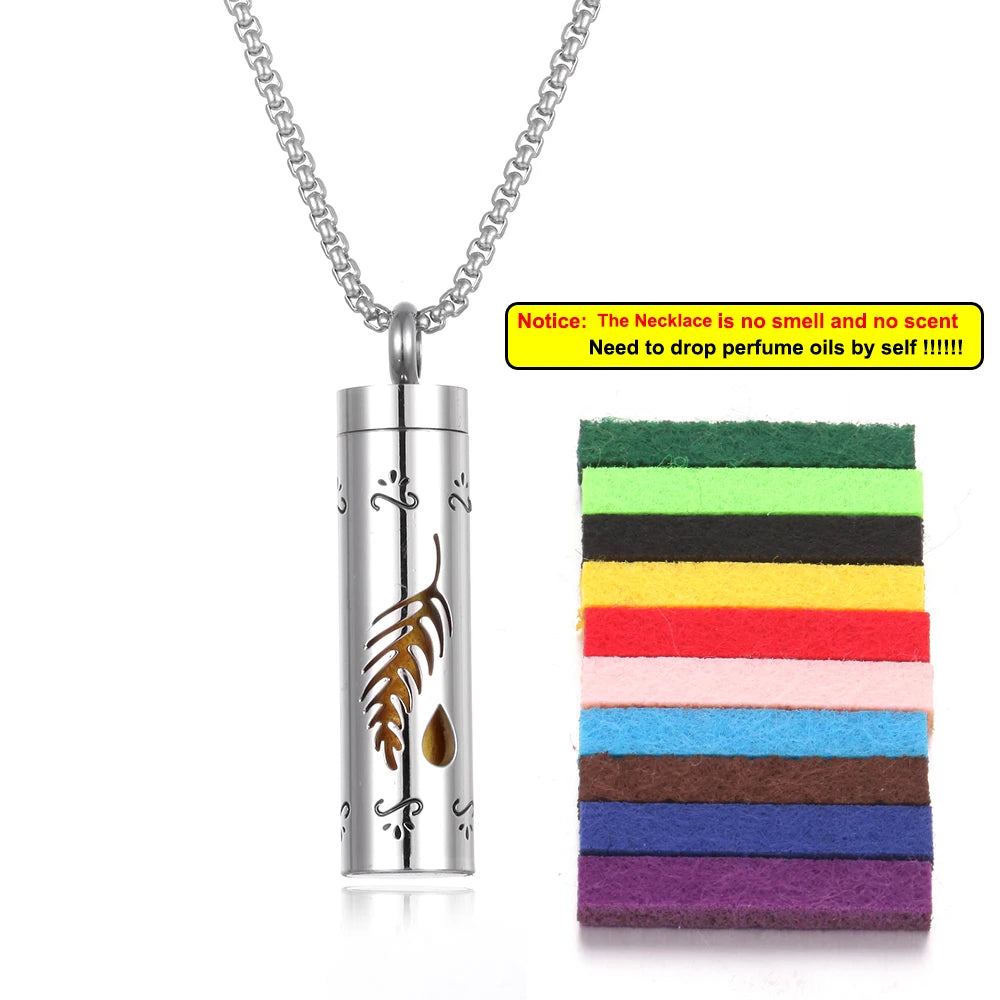 Collier Diffuseur de Parfum – Acier Inoxydable – 18 Designs Uniques