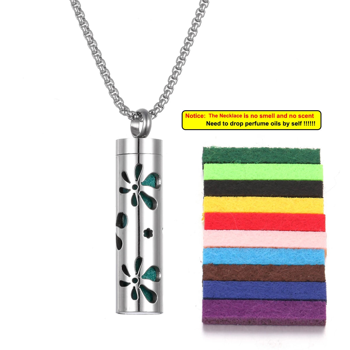 Collier Diffuseur de Parfum – Acier Inoxydable – 18 Designs Uniques