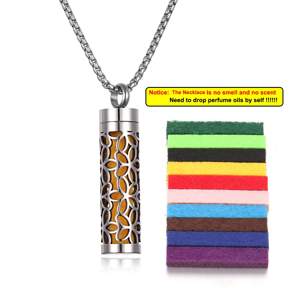 Collier Diffuseur de Parfum – Acier Inoxydable – 18 Designs Uniques