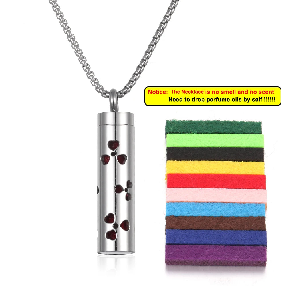 Collier Diffuseur de Parfum – Acier Inoxydable – 18 Designs Uniques