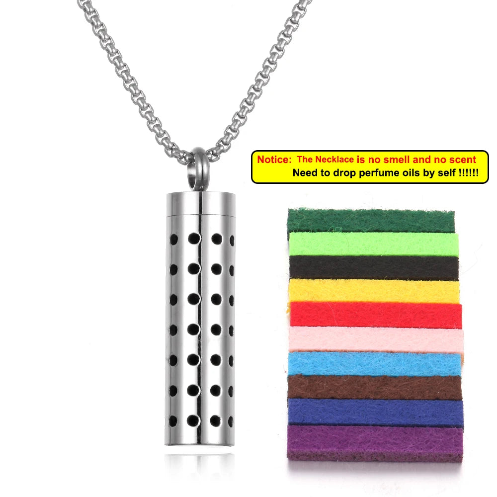 Collier Diffuseur de Parfum – Acier Inoxydable – 18 Designs Uniques