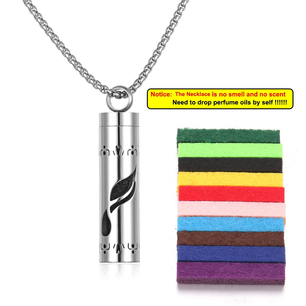 Collier Diffuseur de Parfum – Acier Inoxydable – 18 Designs Uniques