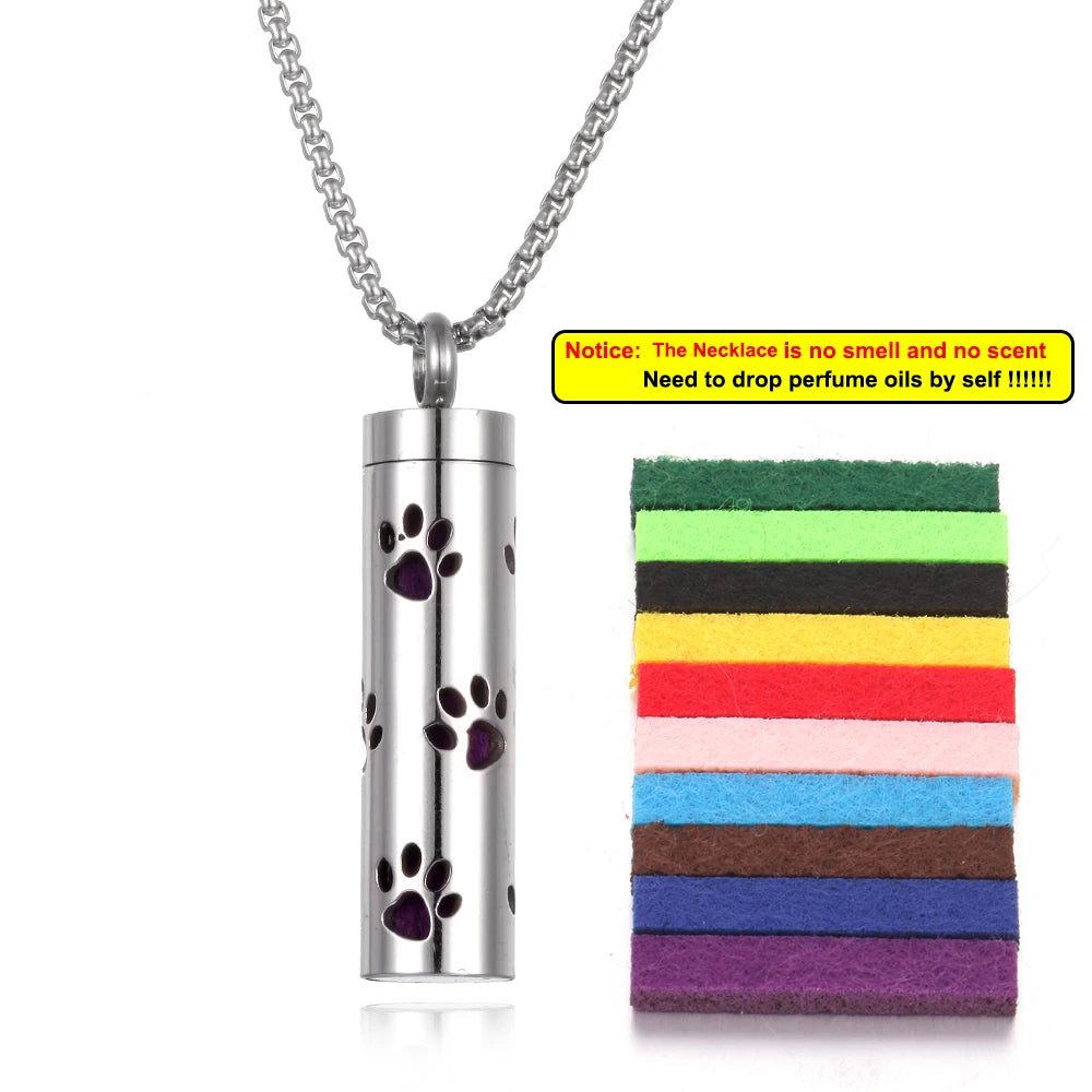 Collier Diffuseur de Parfum – Acier Inoxydable – 18 Designs Uniques