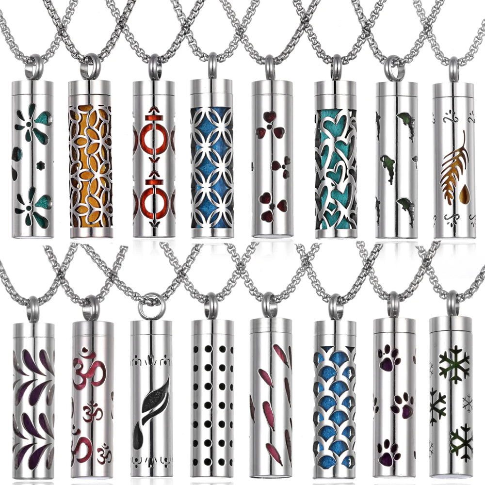 Collier Diffuseur de Parfum – Acier Inoxydable – 18 Designs Uniques