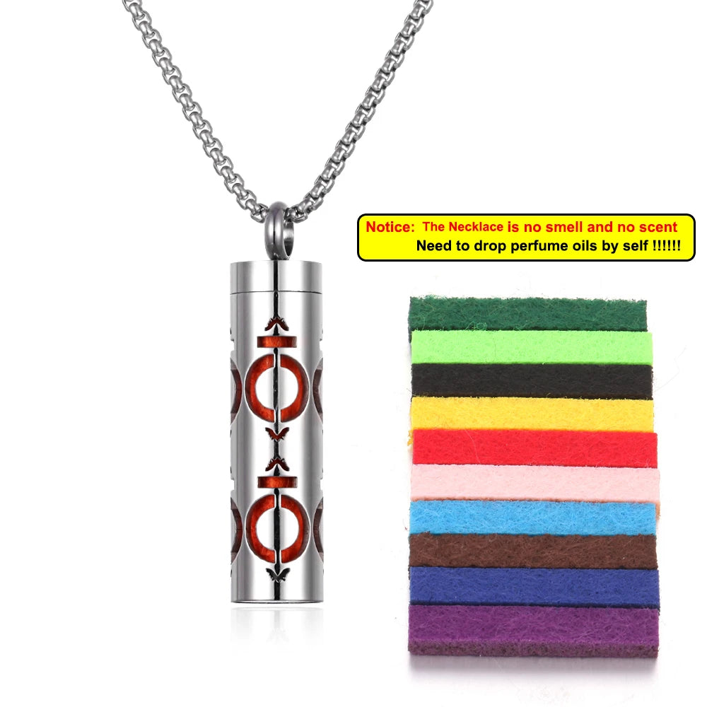Collier Diffuseur de Parfum – Acier Inoxydable – 18 Designs Uniques