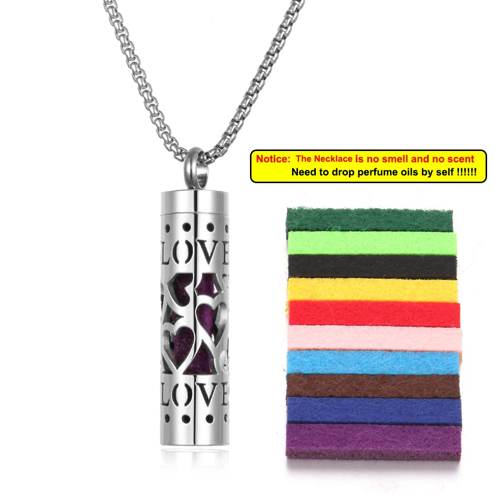 Collier Diffuseur de Parfum – Acier Inoxydable – 18 Designs Uniques