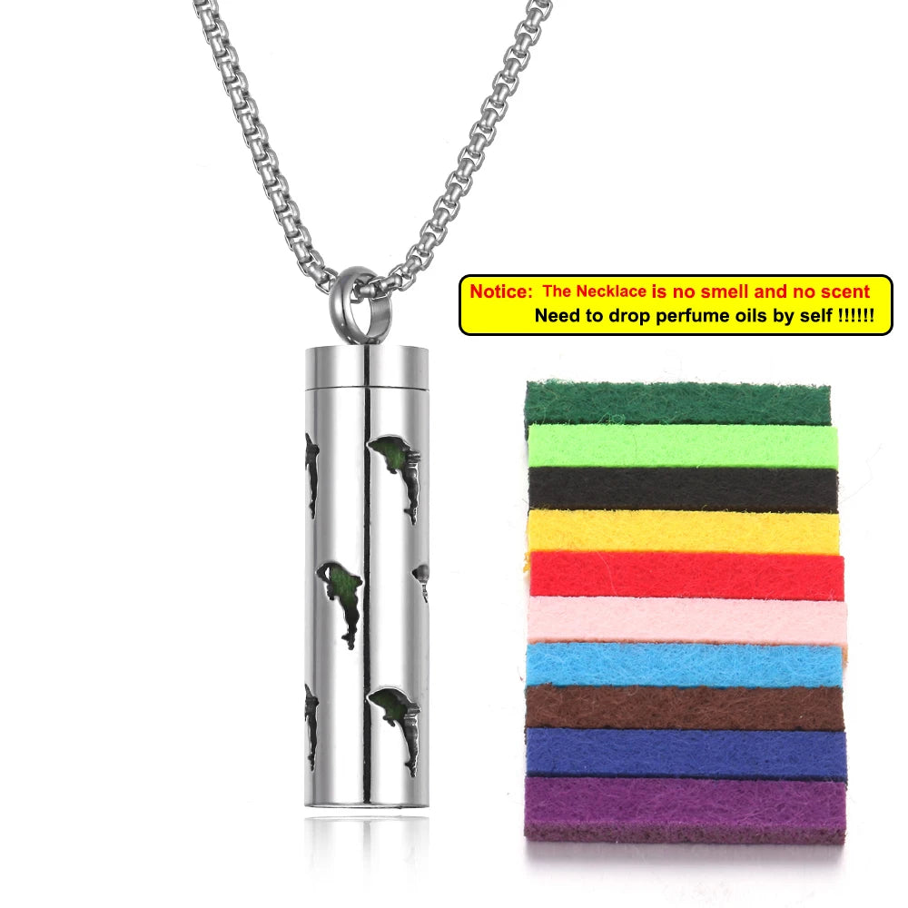 Collier Diffuseur de Parfum – Acier Inoxydable – 18 Designs Uniques