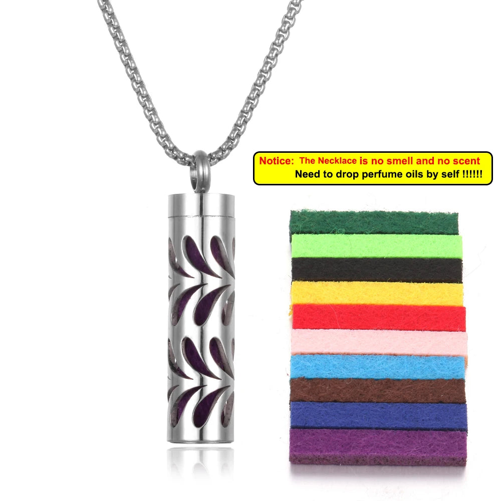 Collier Diffuseur de Parfum – Acier Inoxydable – 18 Designs Uniques