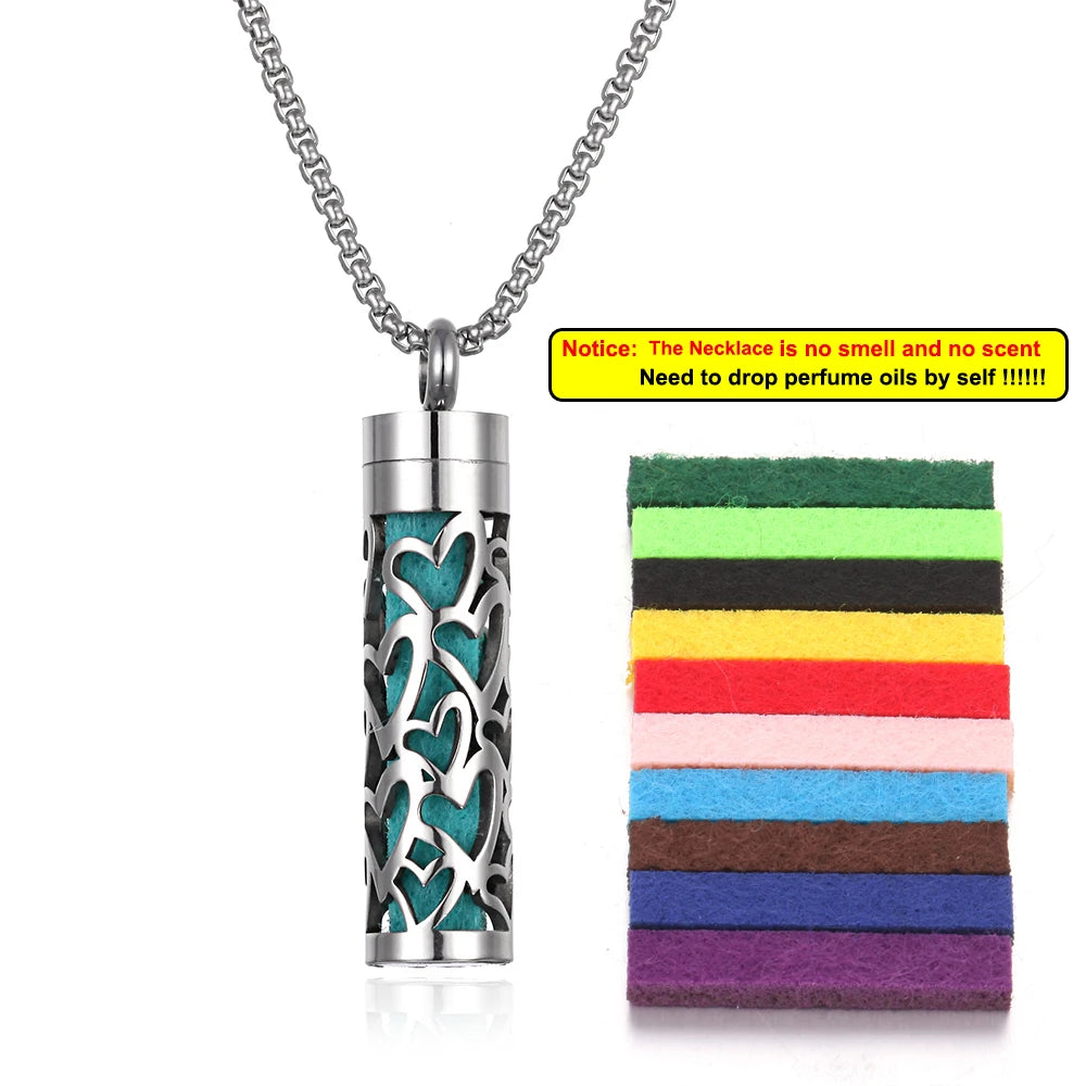 Collier Diffuseur de Parfum – Acier Inoxydable – 18 Designs Uniques