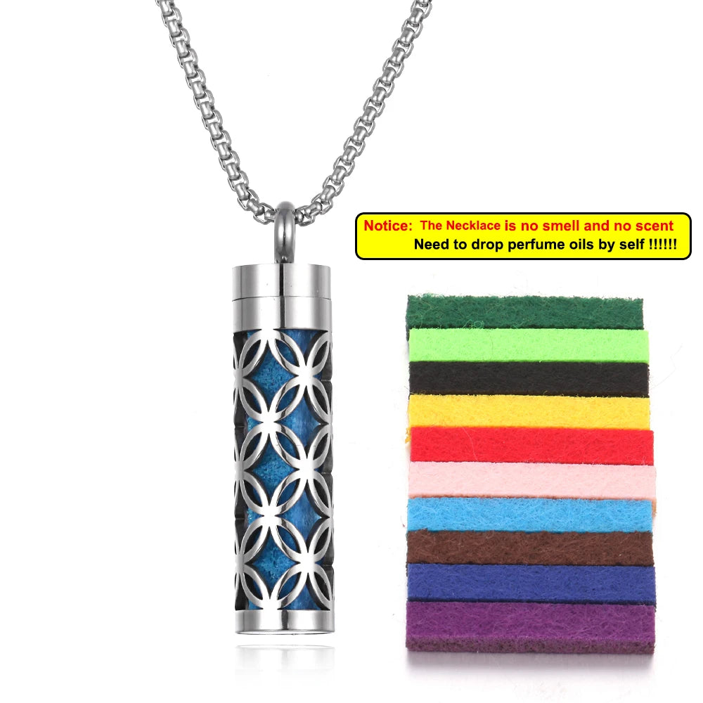 Collier Diffuseur de Parfum – Acier Inoxydable – 18 Designs Uniques