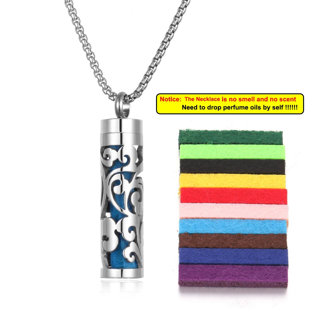 Collier Diffuseur de Parfum – Acier Inoxydable – 18 Designs Uniques