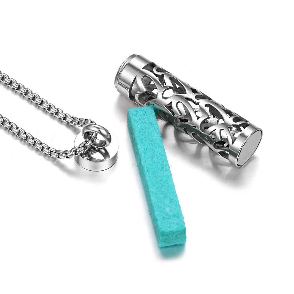 Collier Diffuseur de Parfum – Acier Inoxydable – 18 Designs Uniques